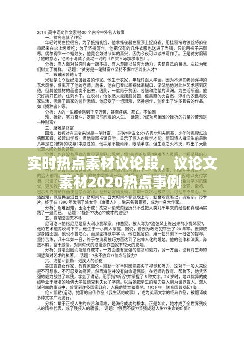 實時熱點素材議論段，議論文素材2020熱點事例 