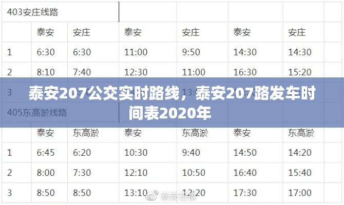 泰安207公交實時路線，泰安207路發(fā)車時間表2020年 