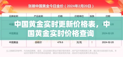 中國黃金實時更新價格表，中國黃金實時價格查詢 