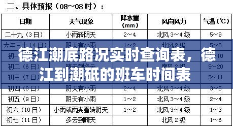德江潮底路況實(shí)時(shí)查詢表，德江到潮砥的班車時(shí)間表 