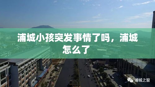 浦城小孩突發(fā)事情了嗎，浦城怎么了 