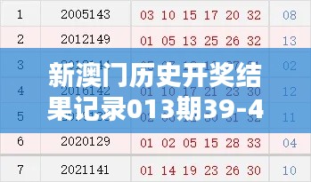 新澳門歷史開獎結(jié)果記錄013期39-48-43-16-44-11 T：36