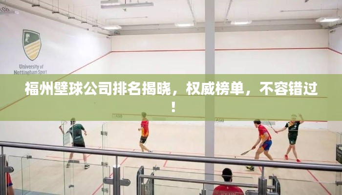 福州壁球公司排名揭曉，權(quán)威榜單，不容錯過！