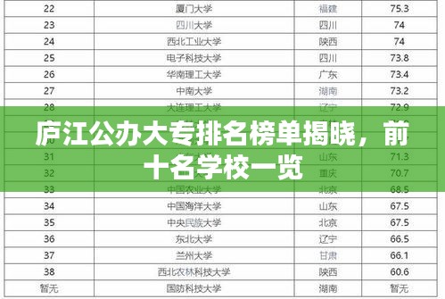 廬江公辦大專排名榜單揭曉，前十名學(xué)校一覽