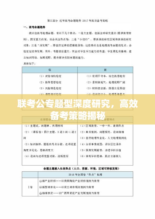 聯(lián)考公專題型深度研究，高效備考策略揭秘
