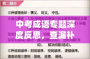 中考成語專題深度反思，查漏補缺，助力備考