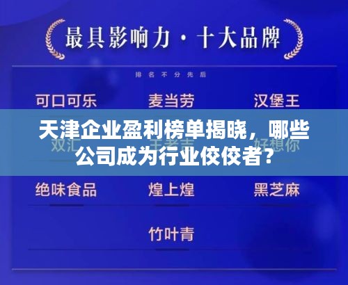 天津企業(yè)盈利榜單揭曉，哪些公司成為行業(yè)佼佼者？