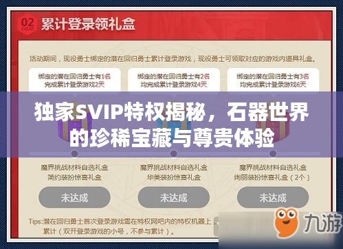 獨家SVIP特權(quán)揭秘，石器世界的珍稀寶藏與尊貴體驗