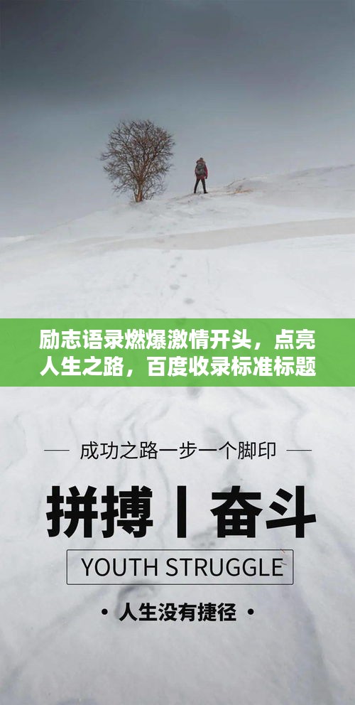 勵(lì)志語錄燃爆激情開頭，點(diǎn)亮人生之路，百度收錄標(biāo)準(zhǔn)標(biāo)題！