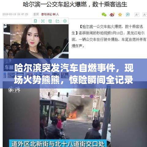 哈爾濱突發(fā)汽車自燃事件，現(xiàn)場火勢熊熊，驚險瞬間全記錄