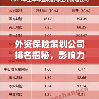 外資保險(xiǎn)策劃公司排名揭秘，影響力深度探討