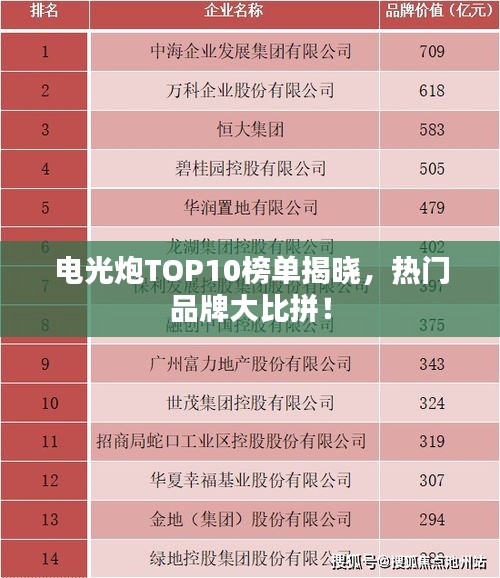 電光炮TOP10榜單揭曉，熱門品牌大比拼！
