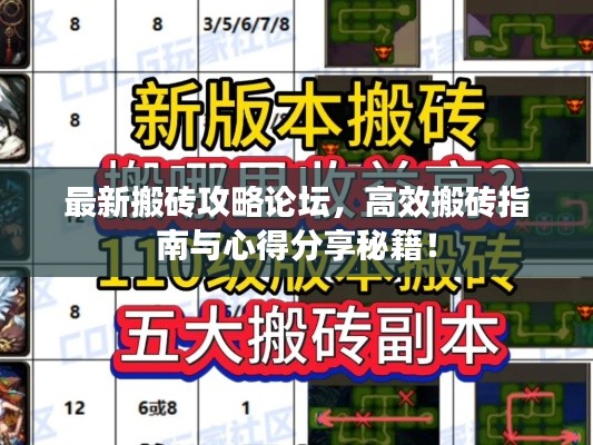最新搬磚攻略論壇，高效搬磚指南與心得分享秘籍！