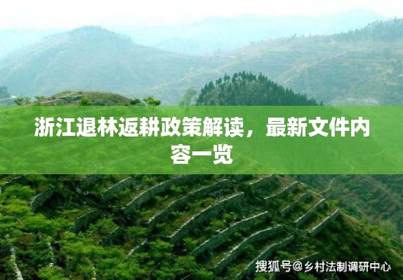浙江退林返耕政策解讀，最新文件內(nèi)容一覽