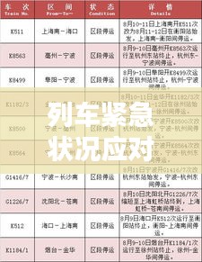 列車緊急狀況應(yīng)對，應(yīng)急處理與預(yù)防措施的關(guān)鍵性探討