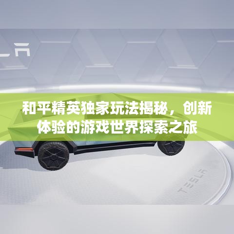 和平精英獨(dú)家玩法揭秘，創(chuàng)新體驗(yàn)的游戲世界探索之旅