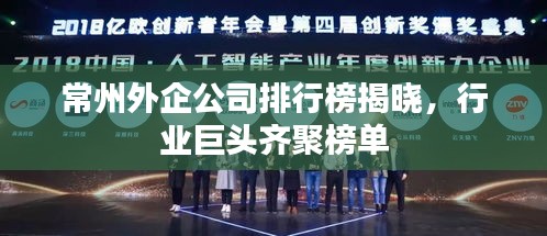 常州外企公司排行榜揭曉，行業(yè)巨頭齊聚榜單