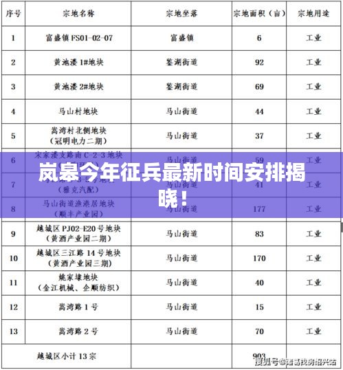 嵐皋今年征兵最新時間安排揭曉！