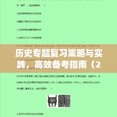 歷史專題復習策略與實踐，高效備考指南（2022年深度解析）