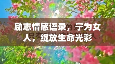 勵(lì)志情感語錄，寧為女人，綻放生命光彩