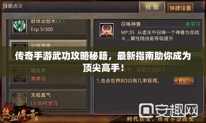 傳奇手游武功攻略秘籍，最新指南助你成為頂尖高手！