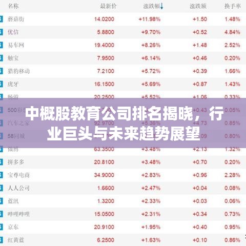 中概股教育公司排名揭曉，行業(yè)巨頭與未來趨勢展望