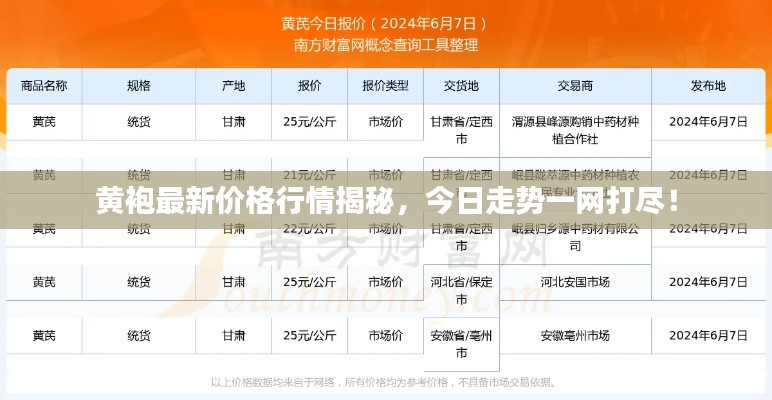 黃袍最新價(jià)格行情揭秘，今日走勢(shì)一網(wǎng)打盡！